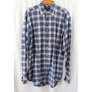 Ralph Lauren Mens Blue Plaid Blake Cotton Button Down Shirt M